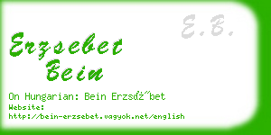 erzsebet bein business card